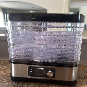 Stainless Steel Food Dehydrator with Black Accents